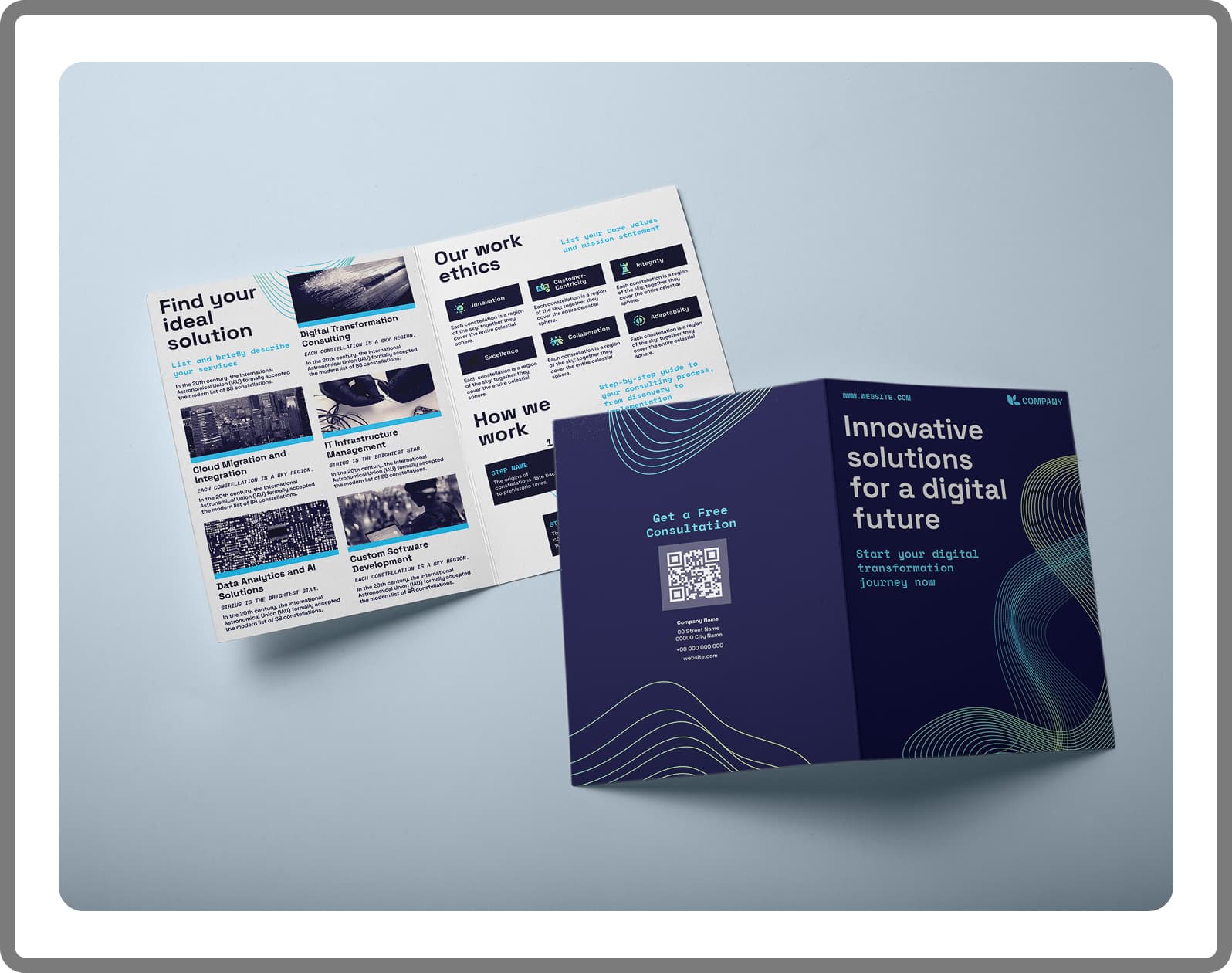 Brochure and flyer design mockup