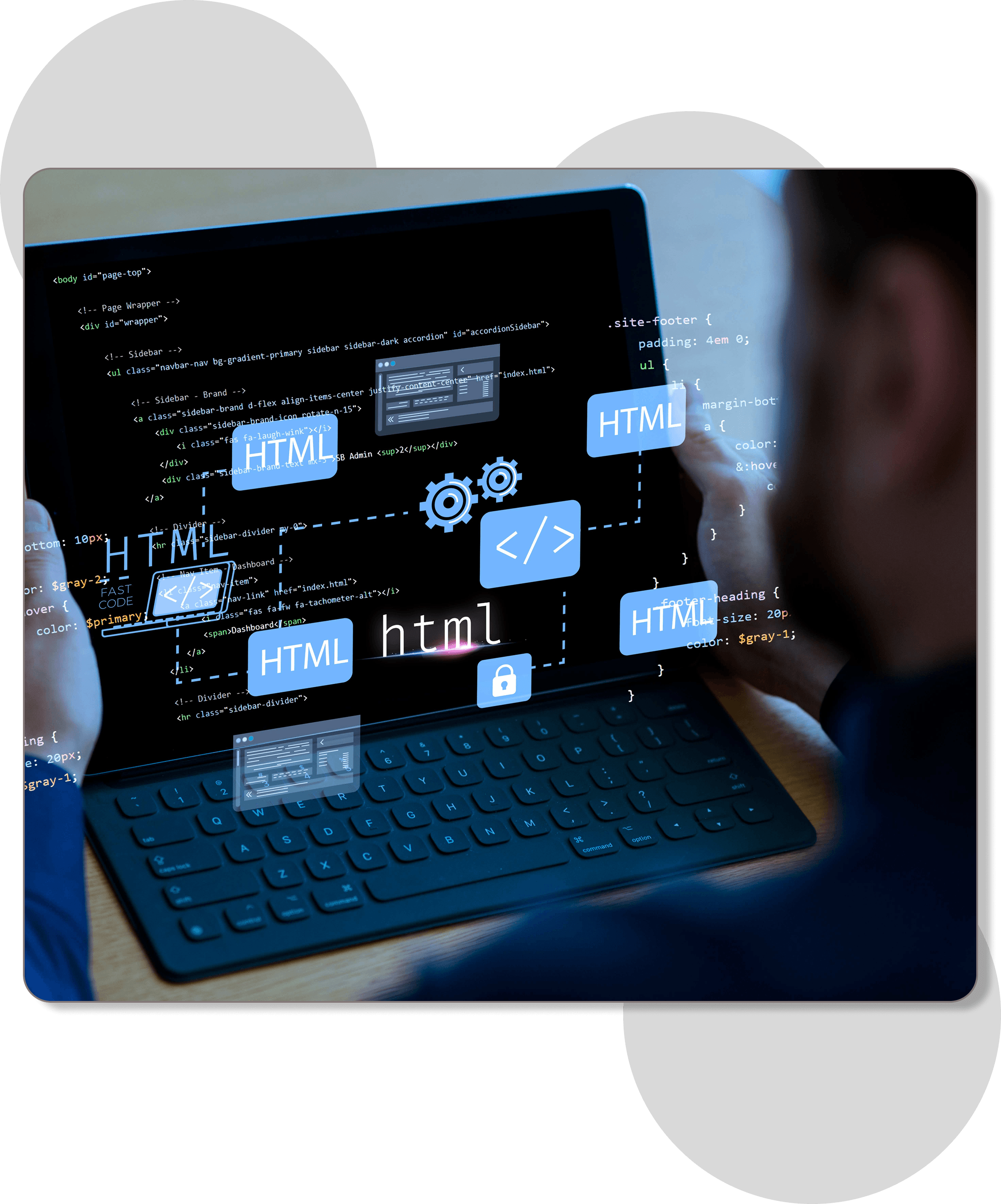 Web development coding screen